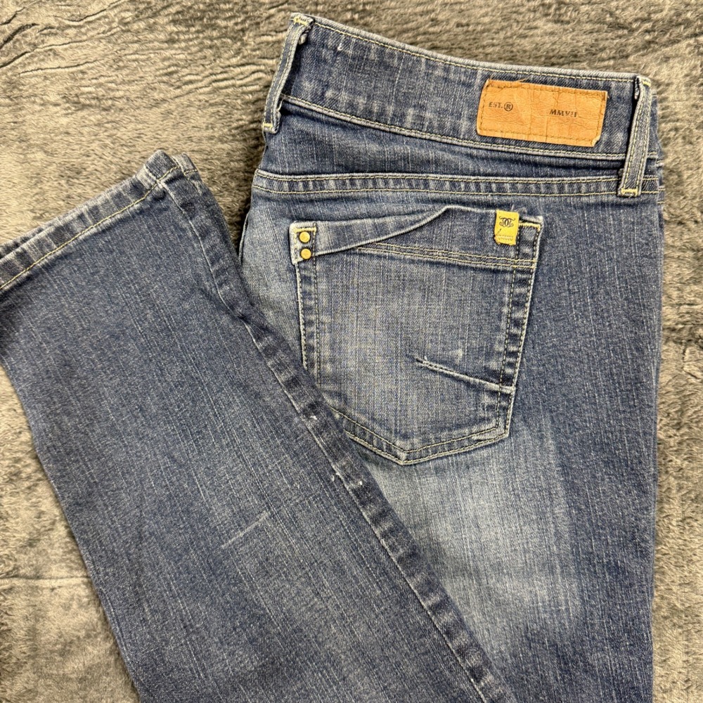 Divine Rights of Denim‎ Women Size 31 Blue Straight Leg Whiskered Jeans Mexico